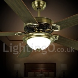 48" 52" Country retro rustikálny stropný ventilátor Lodge Vintage