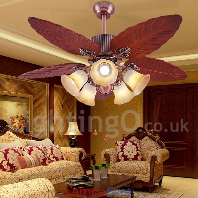 48-palcový stropný ventilátor Country Retro Rustic Lodge Vintage