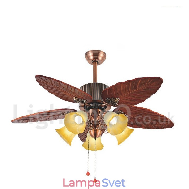 48-palcový stropný ventilátor Country Retro Rustic Lodge Vintage