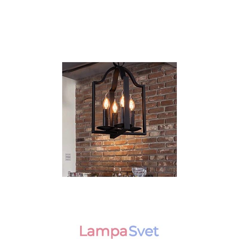 4 Light Vintage Minimalist Iron Painting Pendant Light