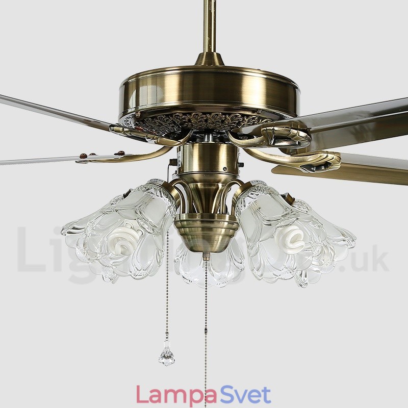 52" vintage stropný ventilátor európskeho štýlu