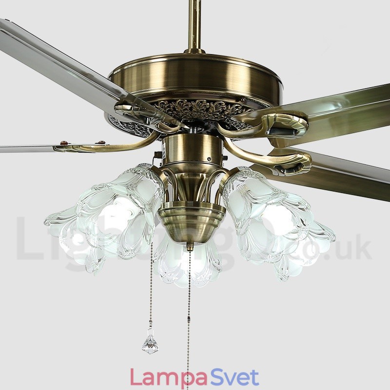 52" vintage stropný ventilátor európskeho štýlu