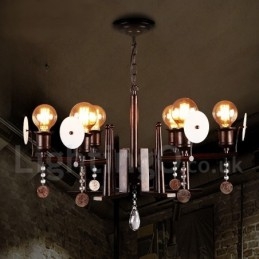 Industriálny štýl Oceľové akrylové krištáľové osvetlenie Obchod Závesné luster Light