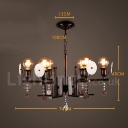 Industriálny štýl Oceľové akrylové krištáľové osvetlenie Obchod Závesné luster Light