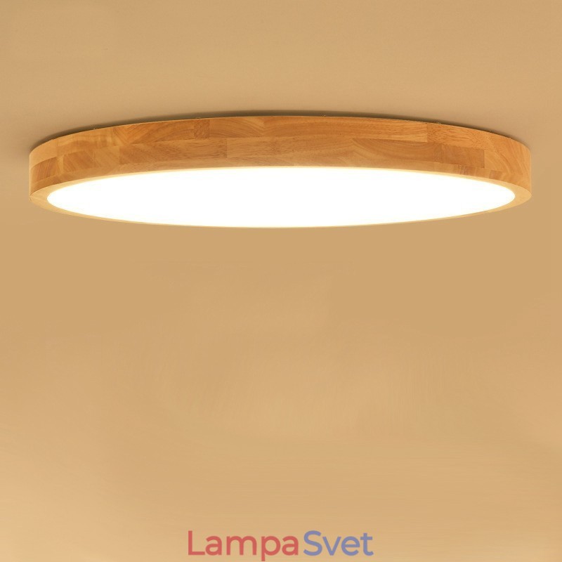 Ultra tenké okrúhle drevené stropné svietidlo Akrylátové stropné svietidlo z masívneho dreva Nordic Lights