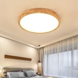 Ultra tenké okrúhle drevené stropné svietidlo Akrylátové stropné svietidlo z masívneho dreva Nordic Lights