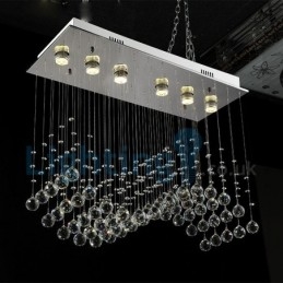 Moderný súčasný luster Závesné svietidlo na zapustenú montáž Crystal Rain Drop Light