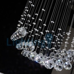 Moderný súčasný luster Závesné svietidlo na zapustenú montáž Crystal Rain Drop Light