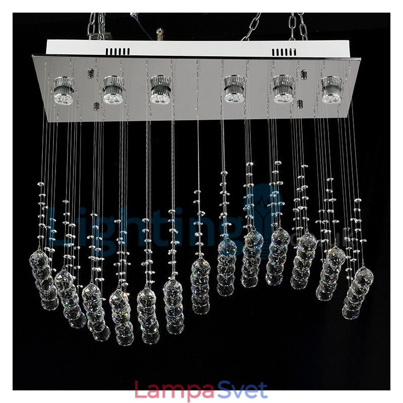 Moderný súčasný luster Závesné svietidlo na zapustenú montáž Crystal Rain Drop Light