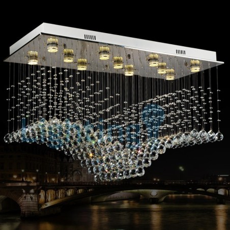 Moderný súčasný luster Závesné svietidlo na zapustenú montáž Crystal Rain Drop Light Moderný súčasný luster Závesné svietidlo na zapustenú montáž Crystal Rain Drop Light
