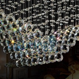 Moderný súčasný luster Závesné svietidlo na zapustenú montáž Crystal Rain Drop Light