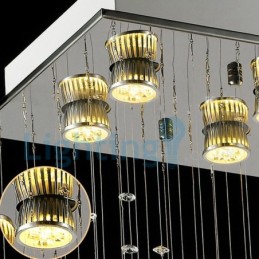 Moderný súčasný luster Závesné svietidlo na zapustenú montáž Crystal Rain Drop Light