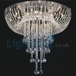 Moderný súčasný luster Závesné svietidlo na zapustenú montáž Crystal Rain Drop Light