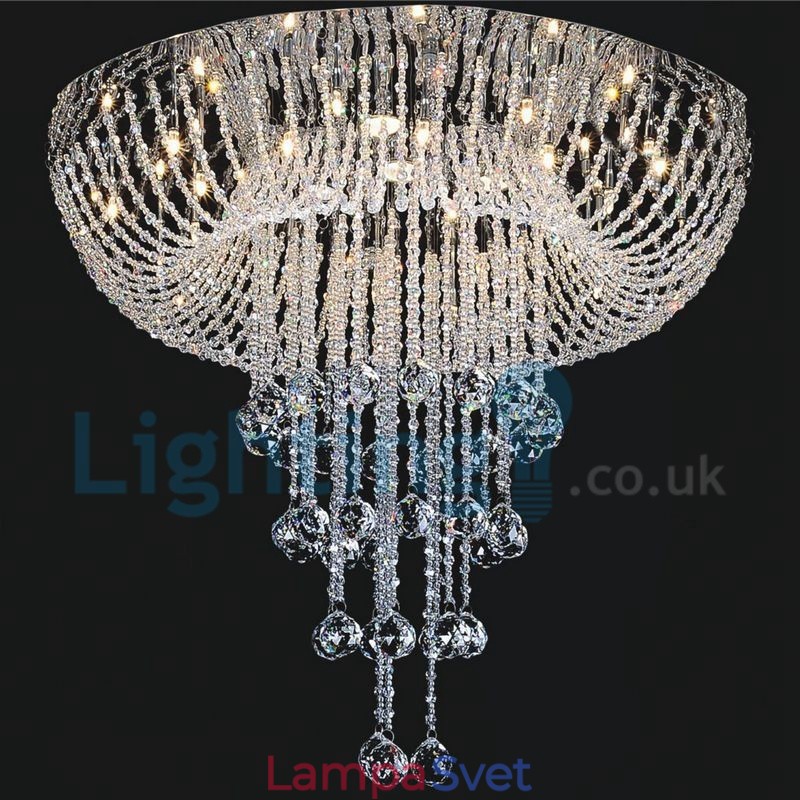 Moderný súčasný luster Závesné svietidlo na zapustenú montáž Crystal Rain Drop Light