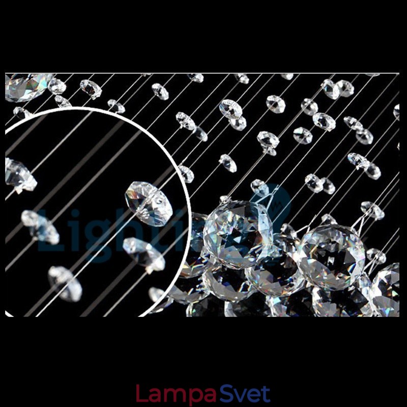 Moderný súčasný luster Závesné svietidlo na zapustenú montáž Crystal Rain Drop Light