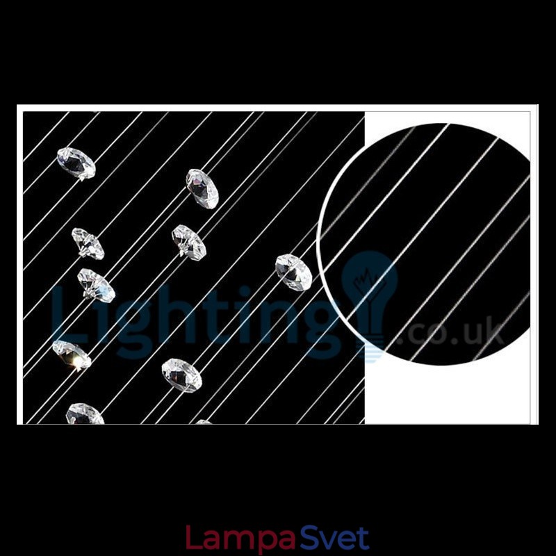 Moderný súčasný luster Závesné svietidlo na zapustenú montáž Crystal Rain Drop Light