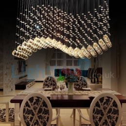 Moderný súčasný luster Závesné svietidlo na zapustenú montáž Crystal Rain Drop Light