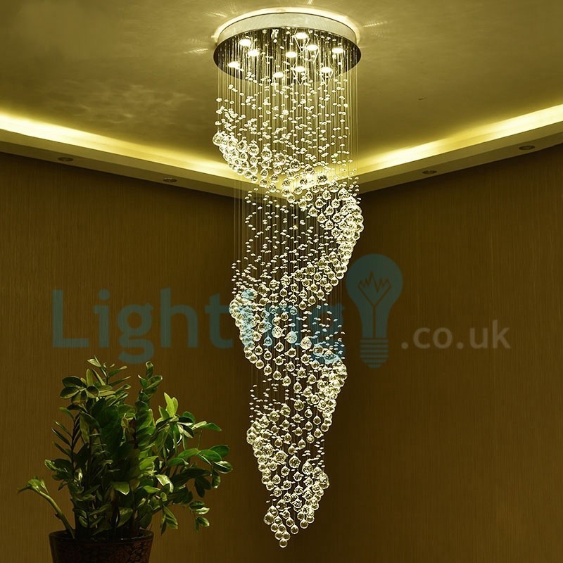 Moderný súčasný luster Závesné svietidlo na zapustenú montáž Crystal Rain Drop Light