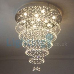 Moderný súčasný luster Závesné svietidlo na zapustenú montáž Crystal Rain Drop Light