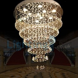 Moderný súčasný luster Závesné svietidlo na zapustenú montáž Crystal Rain Drop Light