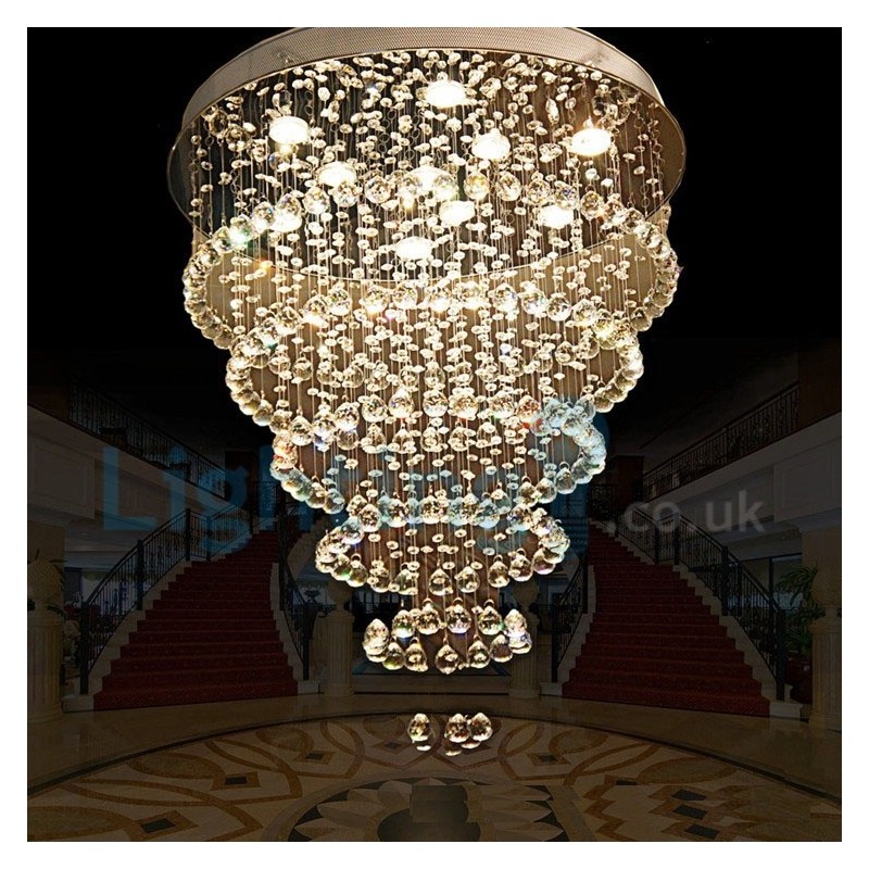 Moderný súčasný luster Závesné svietidlo na zapustenú montáž Crystal Rain Drop Light