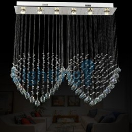 Moderný súčasný luster Závesné svietidlo na zapustenú montáž Crystal Rain Drop Light