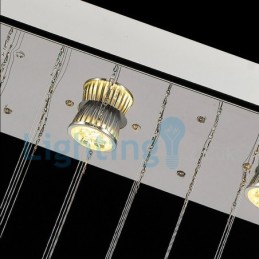 Moderný súčasný luster Závesné svietidlo na zapustenú montáž Crystal Rain Drop Light