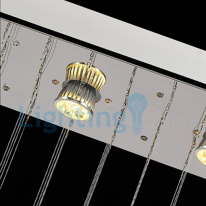 Moderný súčasný luster Závesné svietidlo na zapustenú montáž Crystal Rain Drop Light