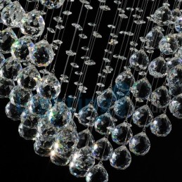 Moderný súčasný luster Závesné svietidlo na zapustenú montáž Crystal Rain Drop Light