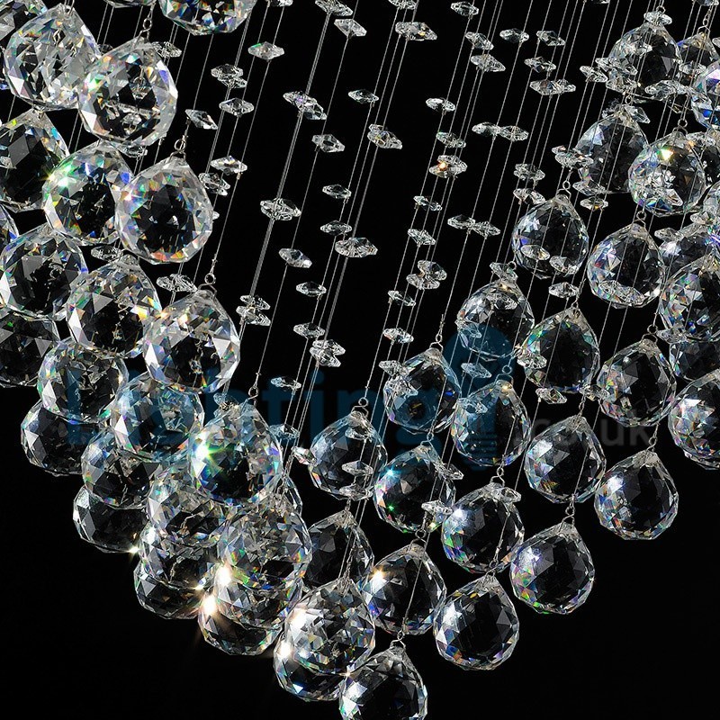 Moderný súčasný luster Závesné svietidlo na zapustenú montáž Crystal Rain Drop Light