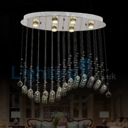 Moderný súčasný luster Závesné svietidlo na zapustenú montáž Crystal Rain Drop Light