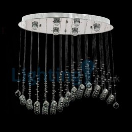 Moderný súčasný luster Závesné svietidlo na zapustenú montáž Crystal Rain Drop Light