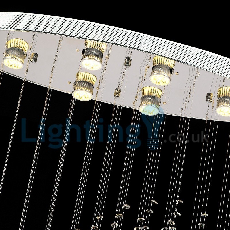 Moderný súčasný luster Závesné svietidlo na zapustenú montáž Crystal Rain Drop Light
