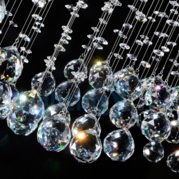 Moderný súčasný luster Závesné svietidlo na zapustenú montáž Crystal Rain Drop Light