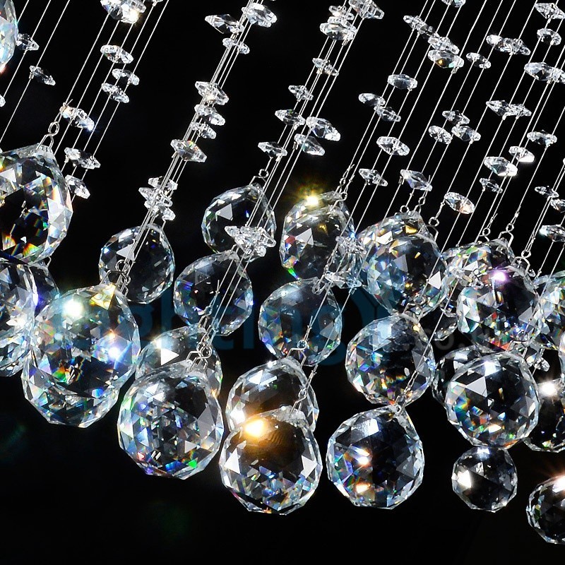 Moderný súčasný luster Závesné svietidlo na zapustenú montáž Crystal Rain Drop Light