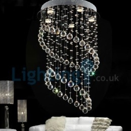 Moderný súčasný luster Závesné svietidlo na zapustenú montáž Crystal Rain Drop Light