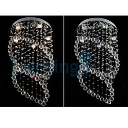Moderný súčasný luster Závesné svietidlo na zapustenú montáž Crystal Rain Drop Light
