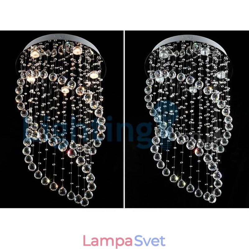Moderný súčasný luster Závesné svietidlo na zapustenú montáž Crystal Rain Drop Light
