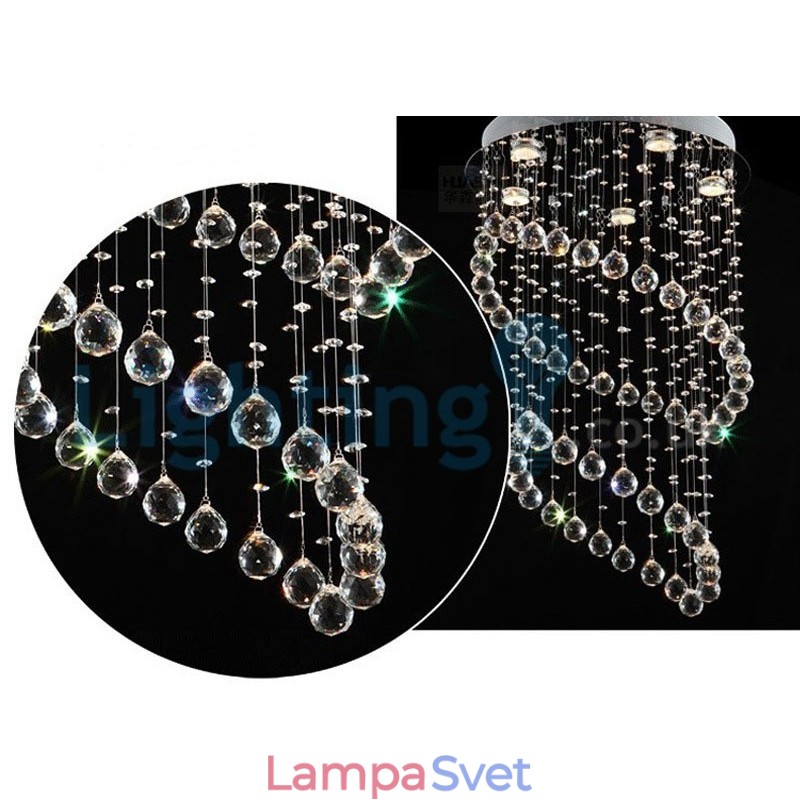 Moderný súčasný luster Závesné svietidlo na zapustenú montáž Crystal Rain Drop Light