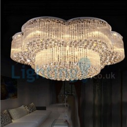 Moderný súčasný luster Závesné svietidlo na zapustenú montáž Crystal Rain Drop Light