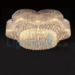 Moderný súčasný luster Závesné svietidlo na zapustenú montáž Crystal Rain Drop Light