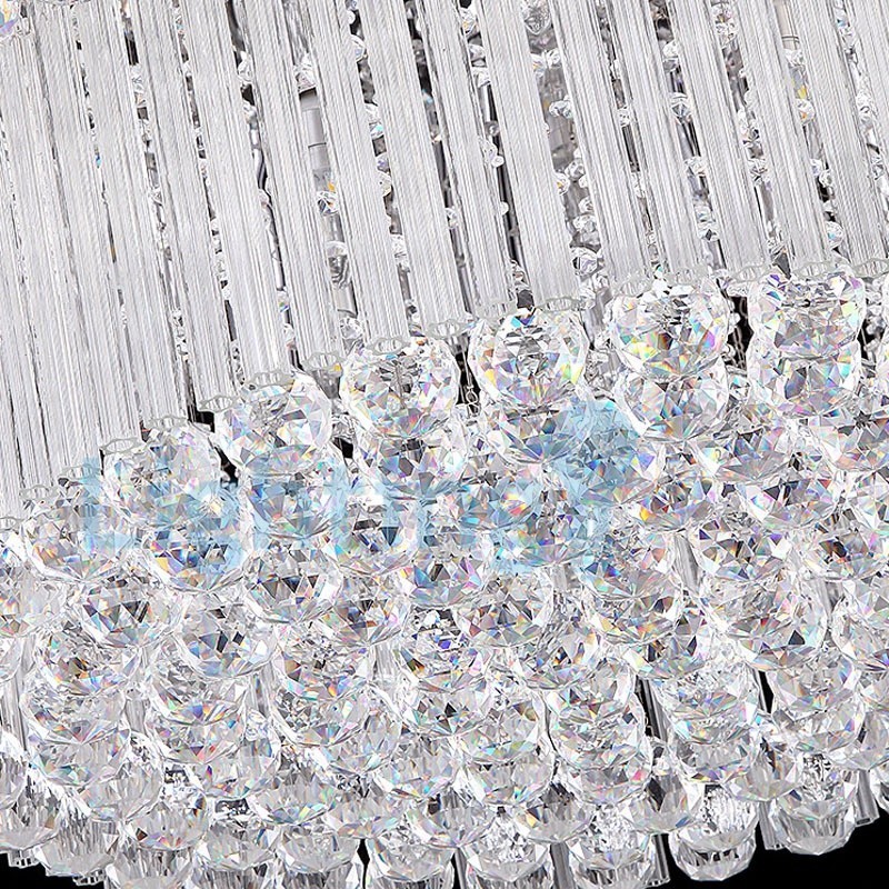 Moderný súčasný luster Závesné svietidlo na zapustenú montáž Crystal Rain Drop Light
