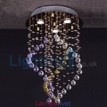 Moderný súčasný luster Závesné svietidlo na zapustenú montáž Crystal Rain Drop Light Moderný súčasný luster Závesné svietidlo na zapustenú montáž Crystal Rain Drop Light