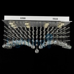 Moderný súčasný luster Závesné svietidlo na zapustenú montáž Crystal Rain Drop Light