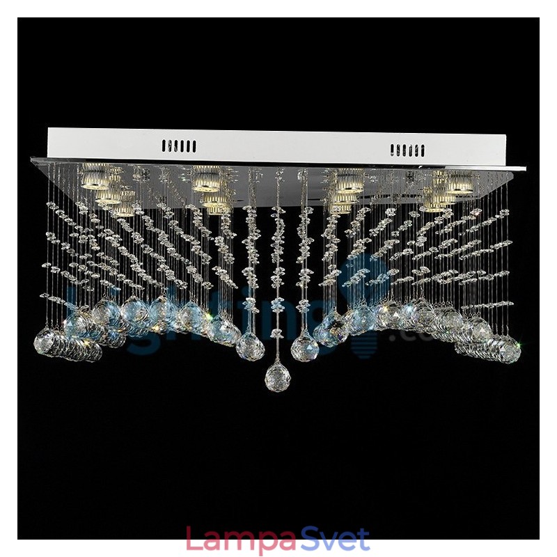 Moderný súčasný luster Závesné svietidlo na zapustenú montáž Crystal Rain Drop Light