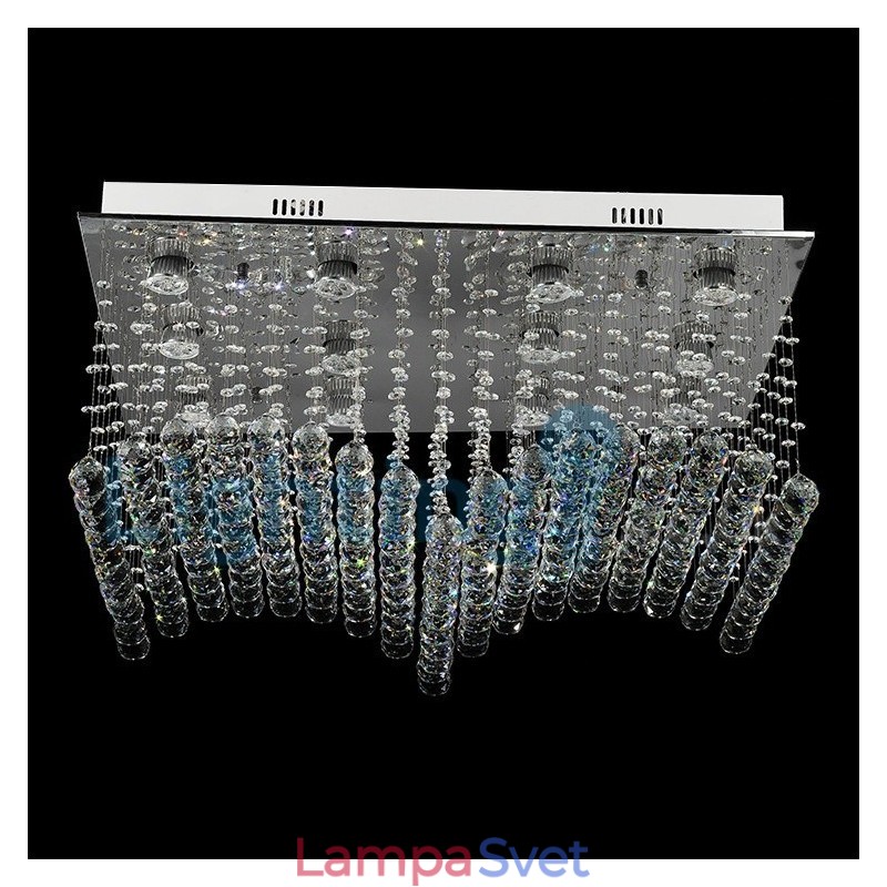 Moderný súčasný luster Závesné svietidlo na zapustenú montáž Crystal Rain Drop Light