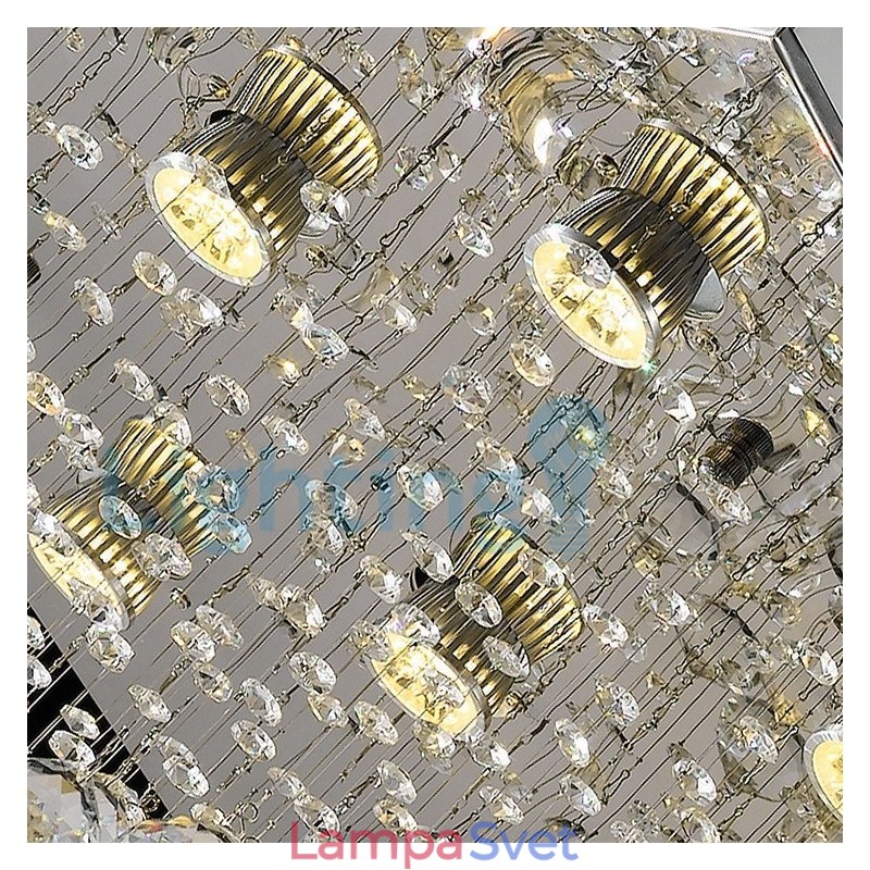 Moderný súčasný luster Závesné svietidlo na zapustenú montáž Crystal Rain Drop Light