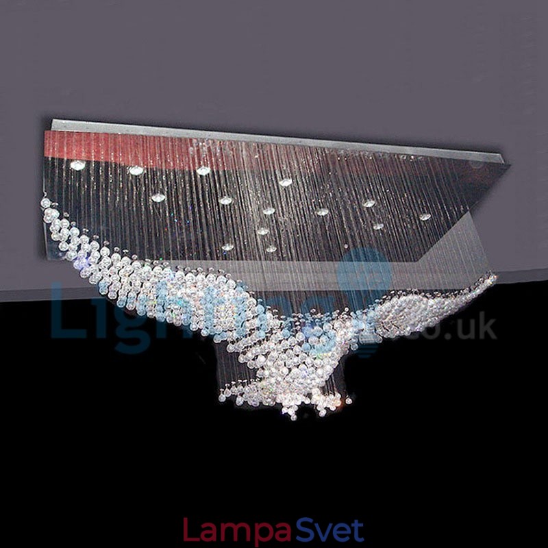 Moderný súčasný luster Závesné svietidlo na zapustenú montáž Crystal Rain Drop Light