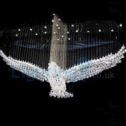 Moderný súčasný luster Závesné svietidlo na zapustenú montáž Crystal Rain Drop Light