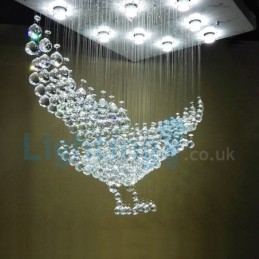 Moderný súčasný luster Závesné svietidlo na zapustenú montáž Crystal Rain Drop Light